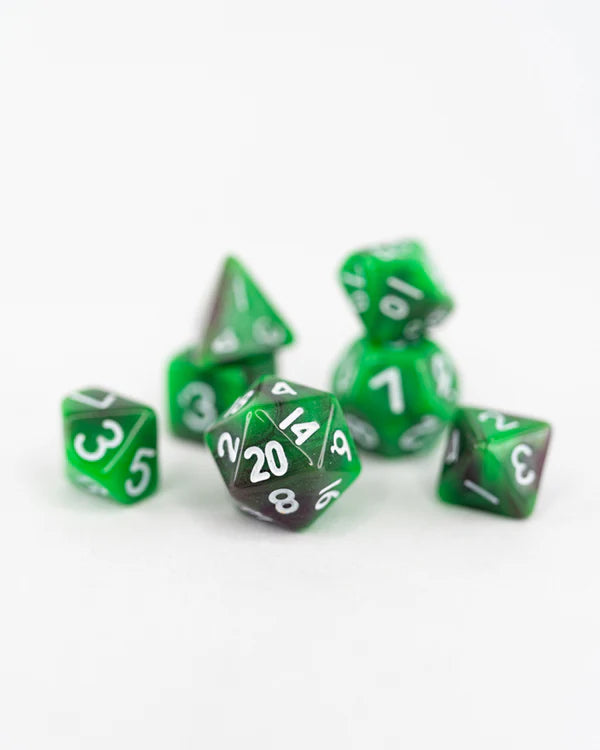 Emberglow Dice: Mini Acrylic Set in Glass Vial