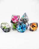Emberglow Dice: Acrylic Inclusion Set in Glass Vial
