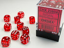 Chessex 12 MM  Dice Set: Translucent