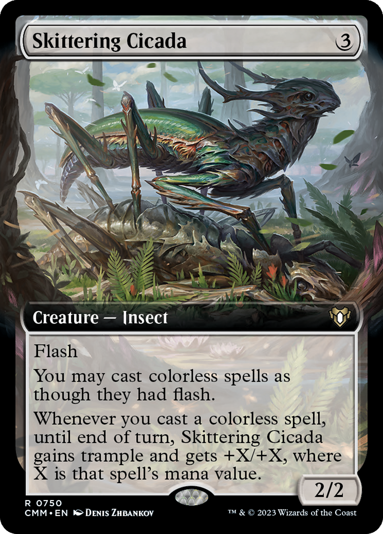 Skittering Cicada (Extended Art) [Commander Masters]